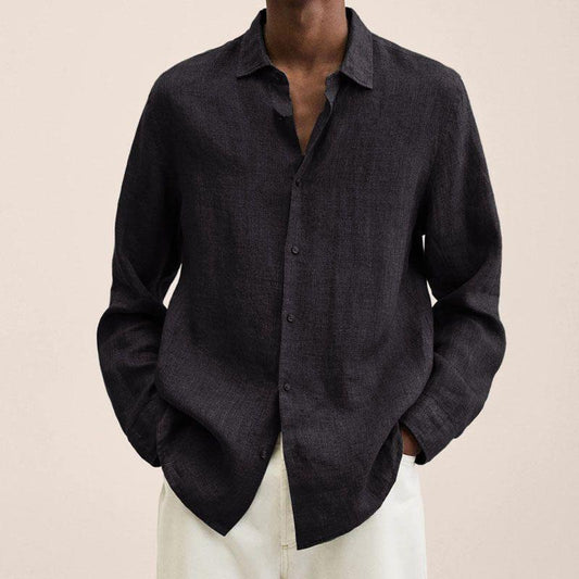 Camisa hombre manga larga holgada chic ideal trabajo y diario