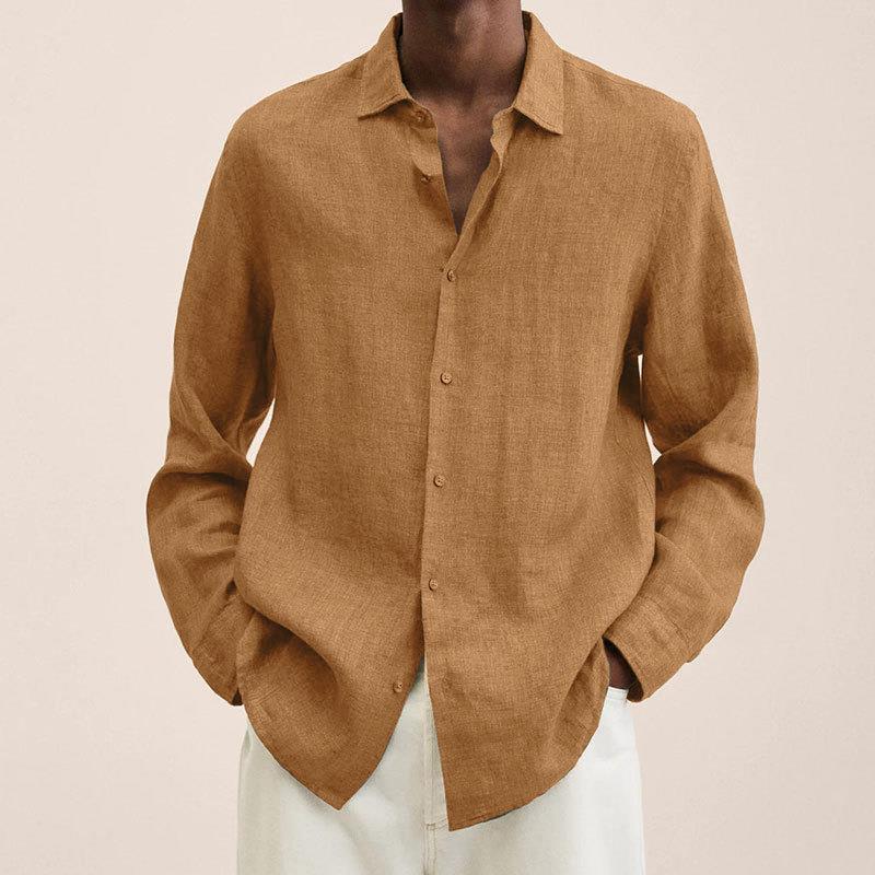 Camisa hombre manga larga holgada chic ideal trabajo y diario