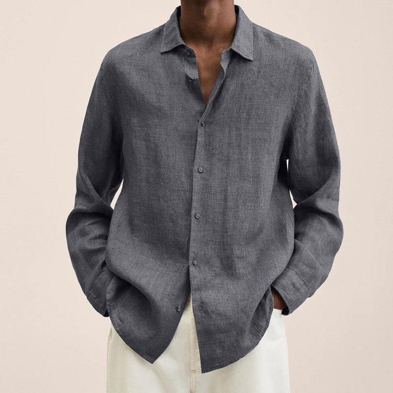Camisa hombre manga larga holgada chic ideal trabajo y diario