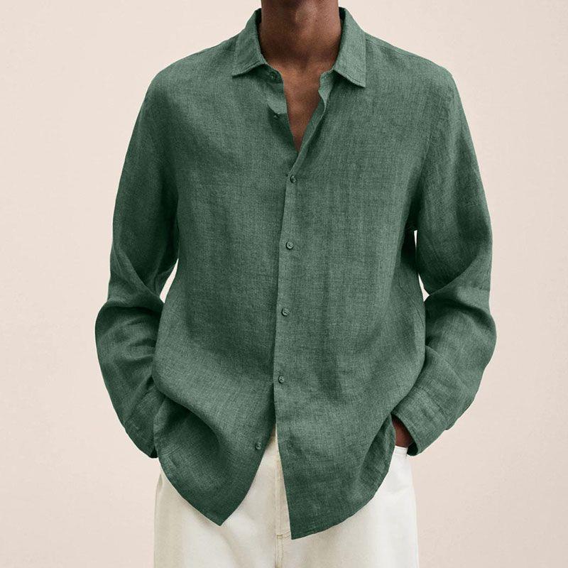Camisa hombre manga larga holgada chic ideal trabajo y diario