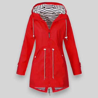 Chaqueta Larga Impermeable – Protección y Moda para Mujer
