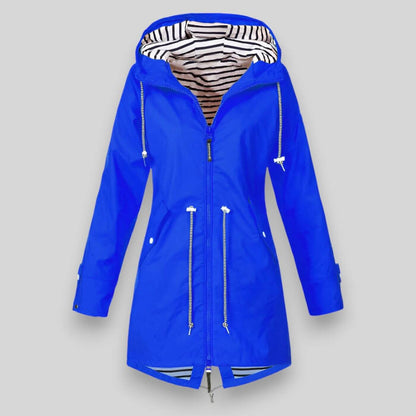 Chaqueta Larga Impermeable – Protección y Moda para Mujer