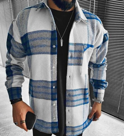 Chaqueta de hombre a cuadros cálida y elegante ideal otoño e invierno