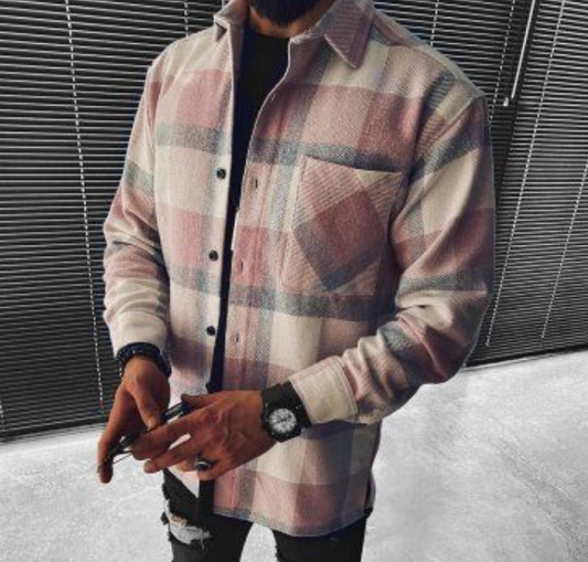 Chaqueta de hombre a cuadros cálida y elegante ideal otoño e invierno