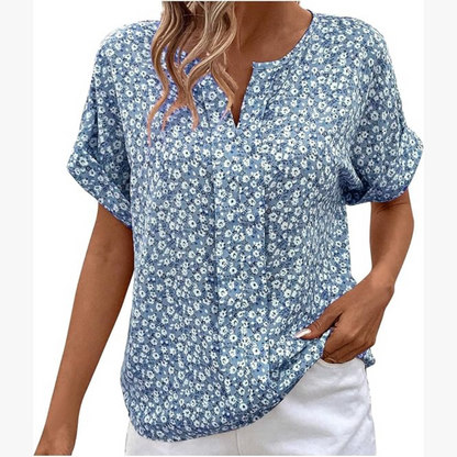 Camisa mujer vintage estampado flores cómoda y estilosa