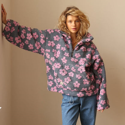 Jersey cómodo sherpa mujer elegante y versátil bohemio