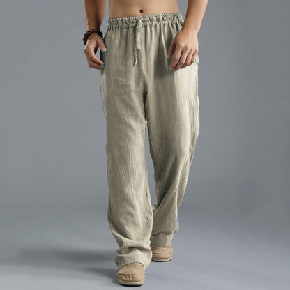 Pantalones holgados de lino para hombre