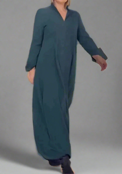 Davita | Vestido largo suelto con abertura
