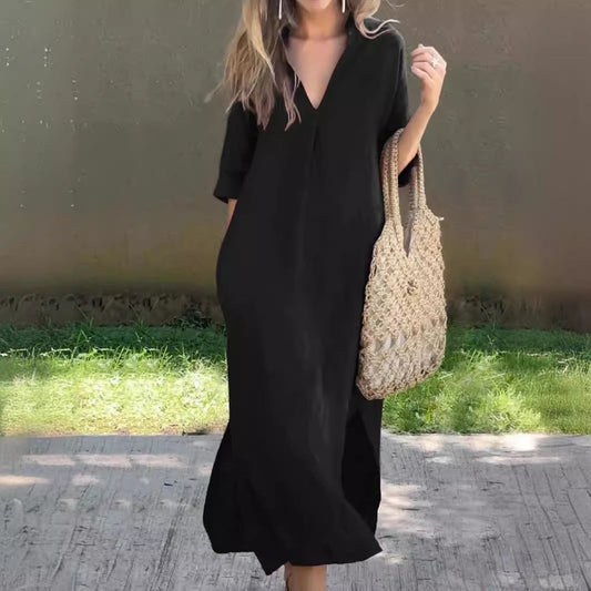 Vestido Maxi Mujer – Lino, Ligero y Elegante para Verano