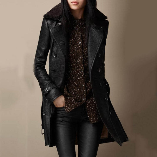 Elegante abrigo de cuero para Mujer: elegante y cómodo