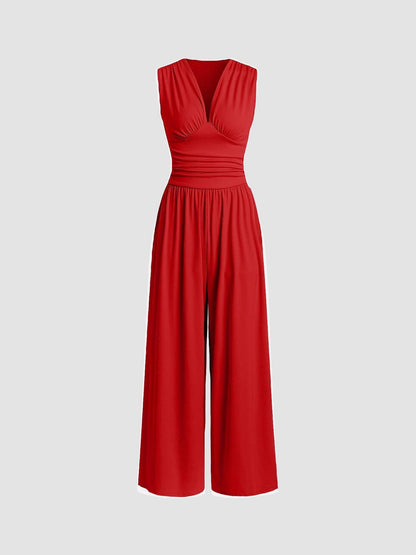 Mono elegante sin mangas pierna ancha moderno casual y formal