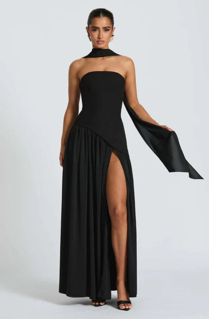 Vestido largo de noche para mujer, estilo elegante