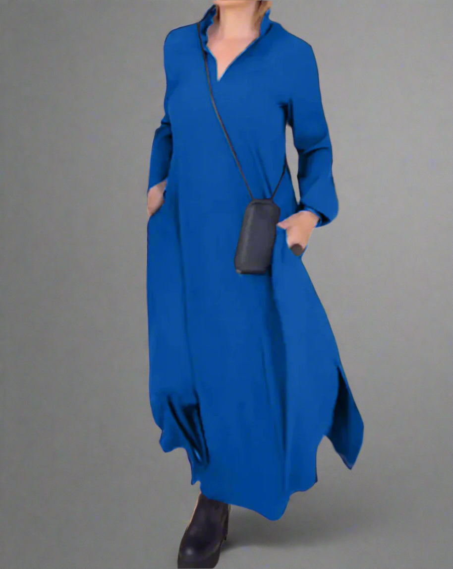 Davita | Vestido largo suelto con abertura