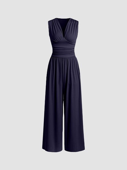 Mono elegante sin mangas pierna ancha moderno casual y formal