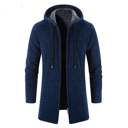 William | Chaqueta con capucha de forro polar cálida para hombre
