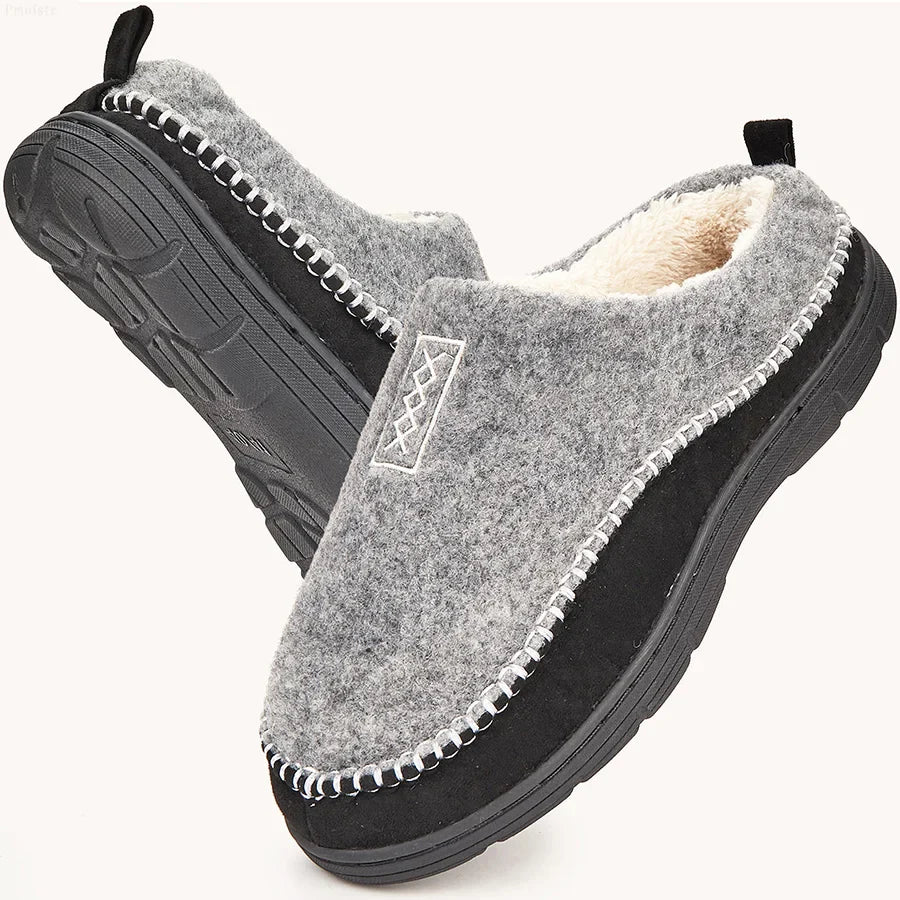 Pantuflas masculinas de invierno, elegantes y seguras con suela antideslizante.