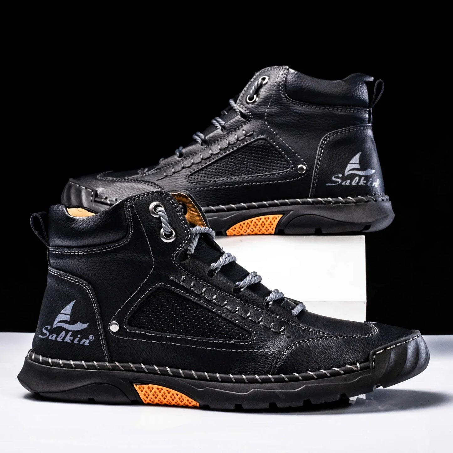 Zapatillas high-top cuero elegantes ideales para paseo y trabajo