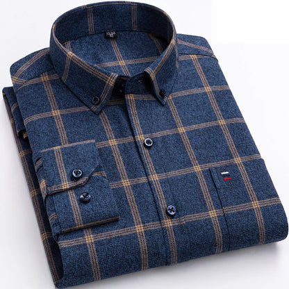 Camisa de cuadros informal y versátil para hombre
