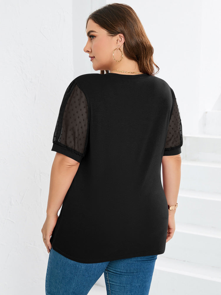 Kiki | Cuello en V Manga Vientre Cubre Camiseta