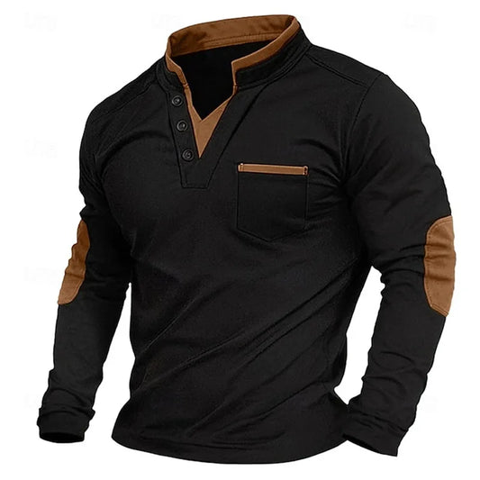 Jersey masculino moderno cuello en V cómodo para paseo y trabajo