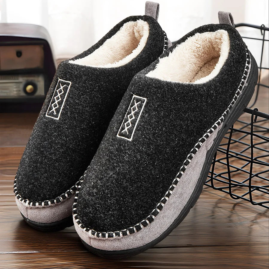 Pantuflas masculinas de invierno, elegantes y seguras con suela antideslizante.