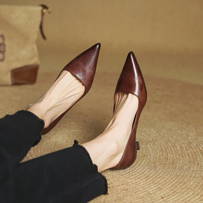 Zapatos Elegantes Mujer – Tacón Clásico y Piel Transpirable