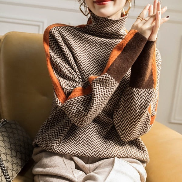 Jersey Mujer – Tejido Lujoso Herringbone, Confortable y Versátil