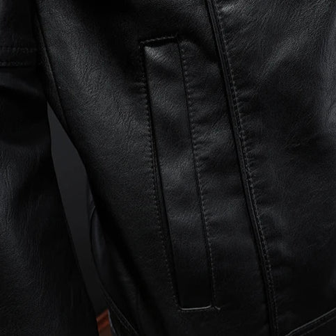 Chaqueta hombre cuero estilo motero moderna y resistente