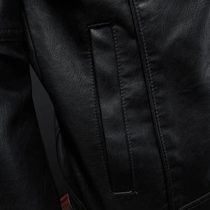 Chaqueta hombre cuero estilo motero moderna y resistente