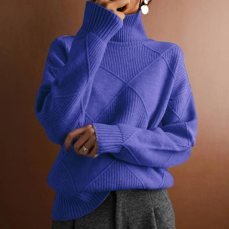 Elegante jersey de cuello alto para mujer: cómodo y elegante.