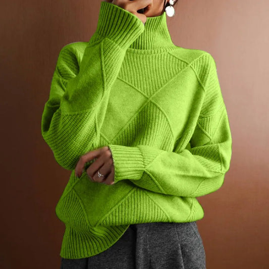 Elegante jersey de cuello alto para mujer: cómodo y elegante.