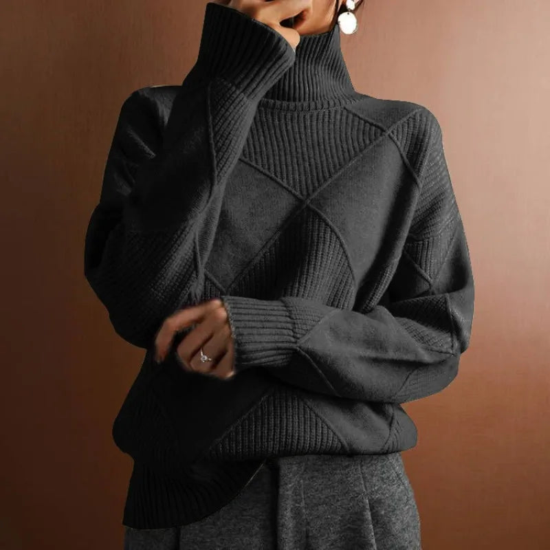 Elegante jersey de cuello alto para mujer: cómodo y elegante.
