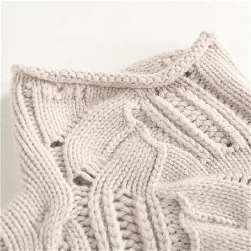 Jersey mujer cable knit cachemira cálido ideal otoño-invierno
