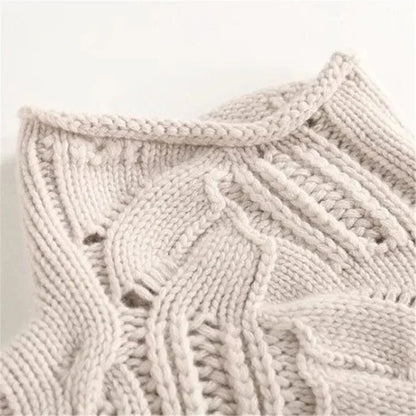 Jersey mujer cable knit cachemira cálido ideal otoño-invierno