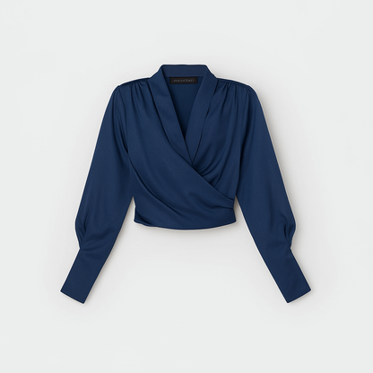 Camisa mujer elegante ligera con mangas abullonadas diario