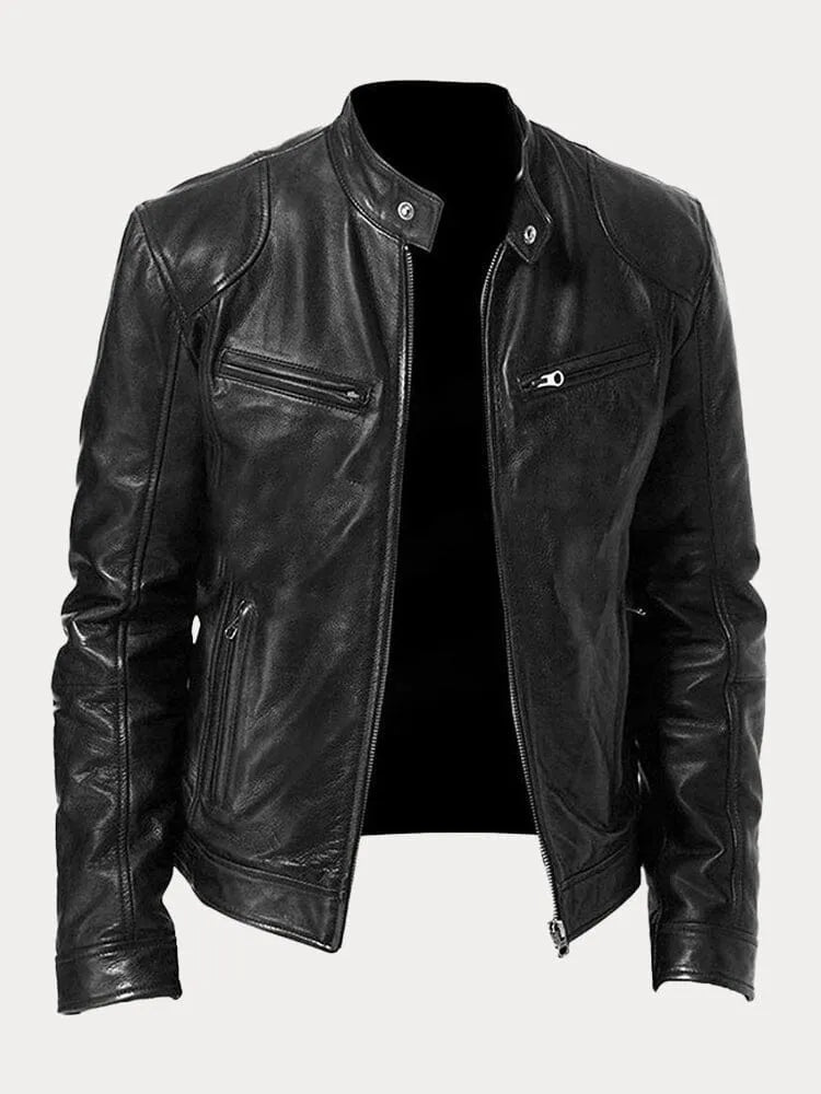 Chaqueta de Piel Hombre – Estilo Moderno y Versátil para Invierno