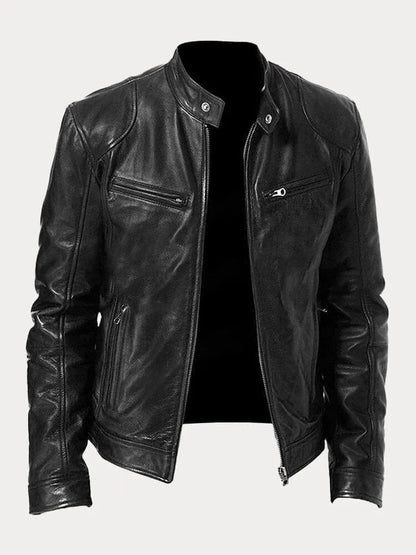 Chaqueta de Piel Hombre – Estilo Moderno y Versátil para Invierno