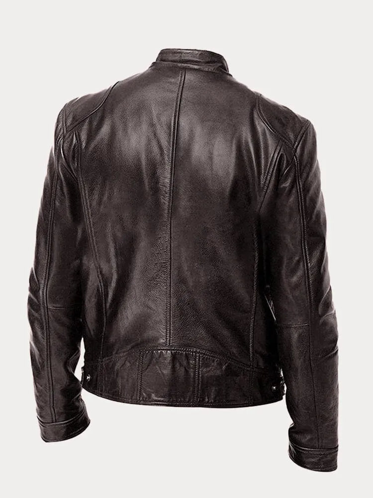 Chaqueta de Piel Hombre – Estilo Moderno y Versátil para Invierno