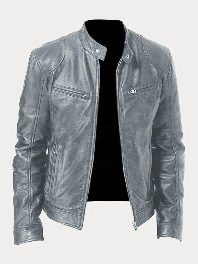 Chaqueta de Piel Hombre – Estilo Moderno y Versátil para Invierno