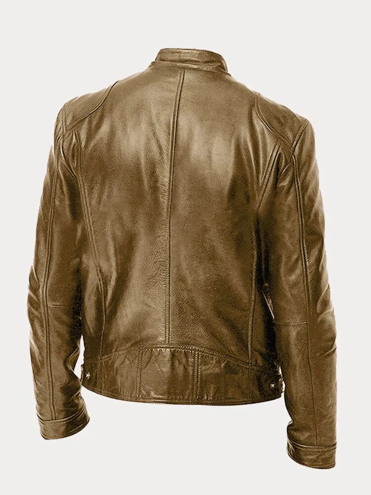 Elegante chaqueta de cuero para hombre: perfecta para el tiempo libre y el entretiempo