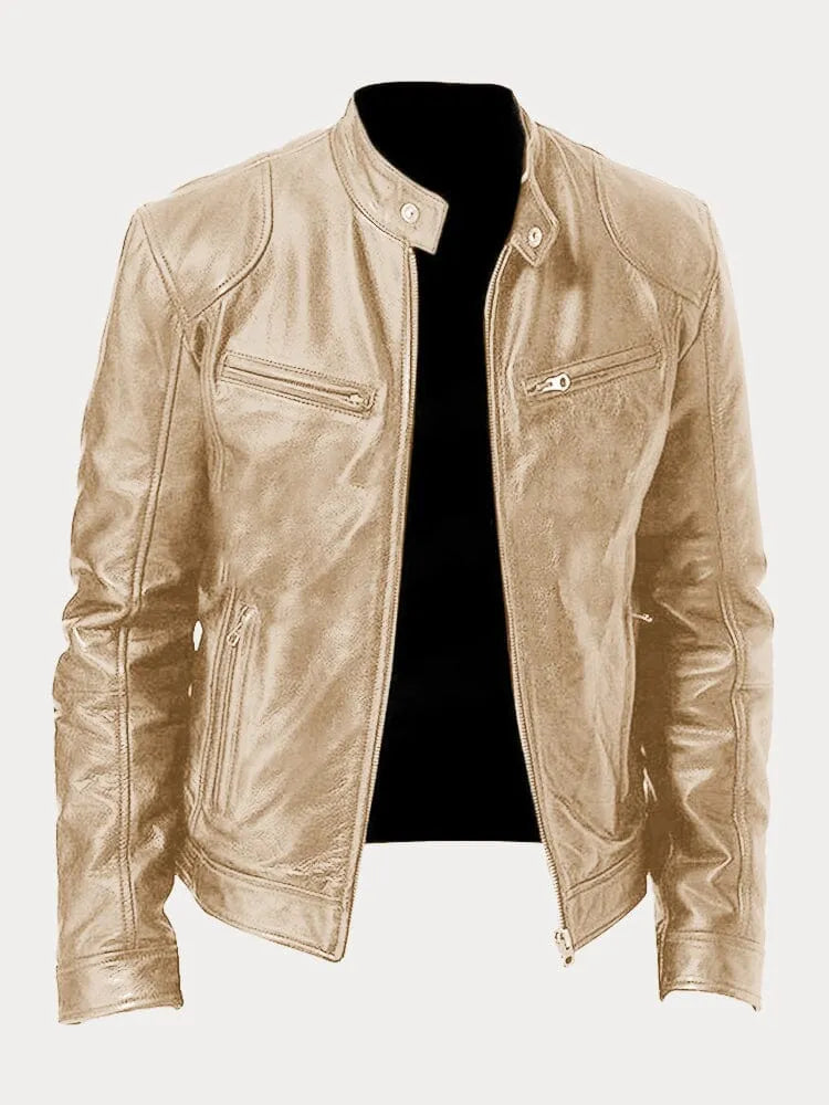 Chaqueta de Piel Hombre – Estilo Moderno y Versátil para Invierno