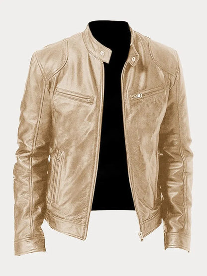 Chaqueta de Piel Hombre – Estilo Moderno y Versátil para Invierno