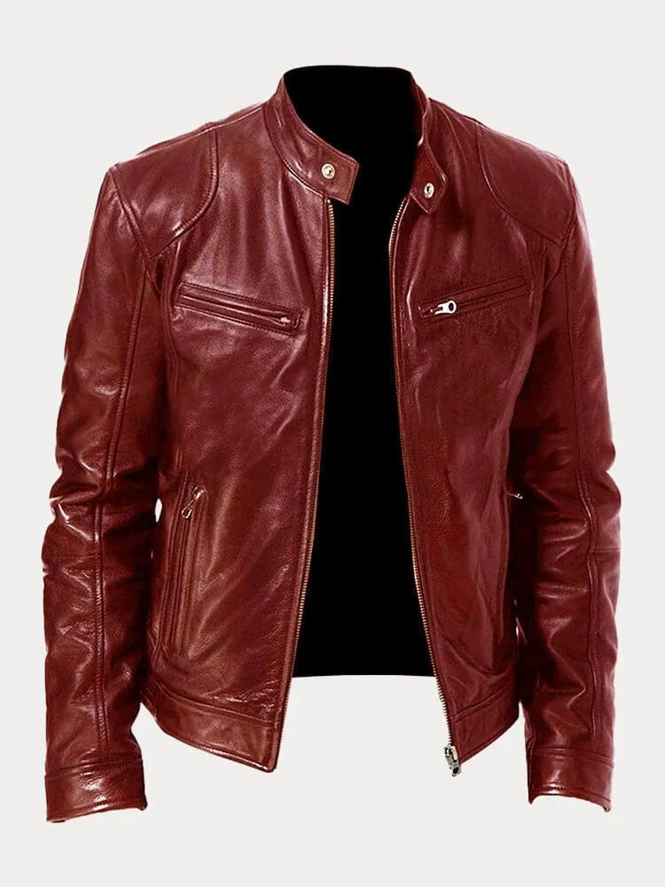 Chaqueta de Piel Hombre – Estilo Moderno y Versátil para Invierno