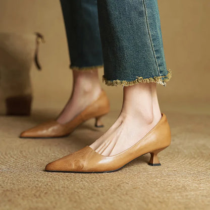 Zapatos Elegantes Mujer – Tacón Clásico y Piel Transpirable