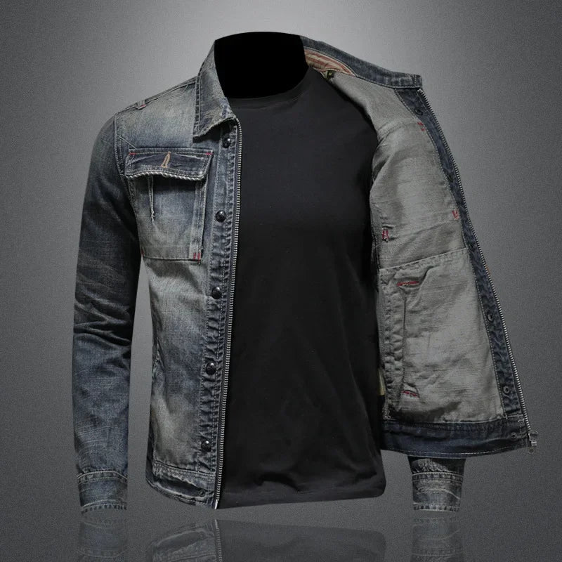 Chaqueta Vaquera Hombre – Denim Premium, 75% Algodón, Casual Chic