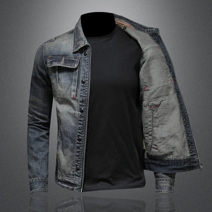 Chaqueta Vaquera Hombre – Denim Premium, 75% Algodón, Casual Chic
