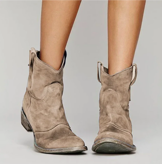 Botas de gamuza mujer, estilo western y sofisticado