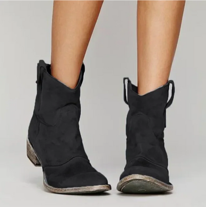Botas de gamuza mujer, estilo western y sofisticado