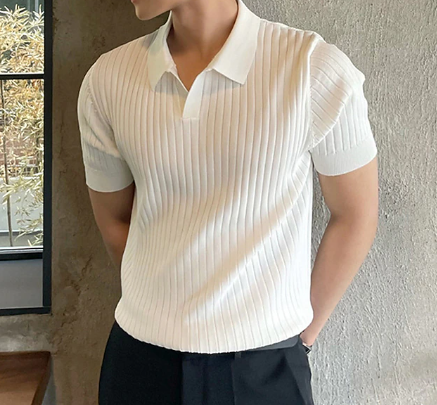 Polo de hombre cuello en V casual cómodo y estiloso verano
