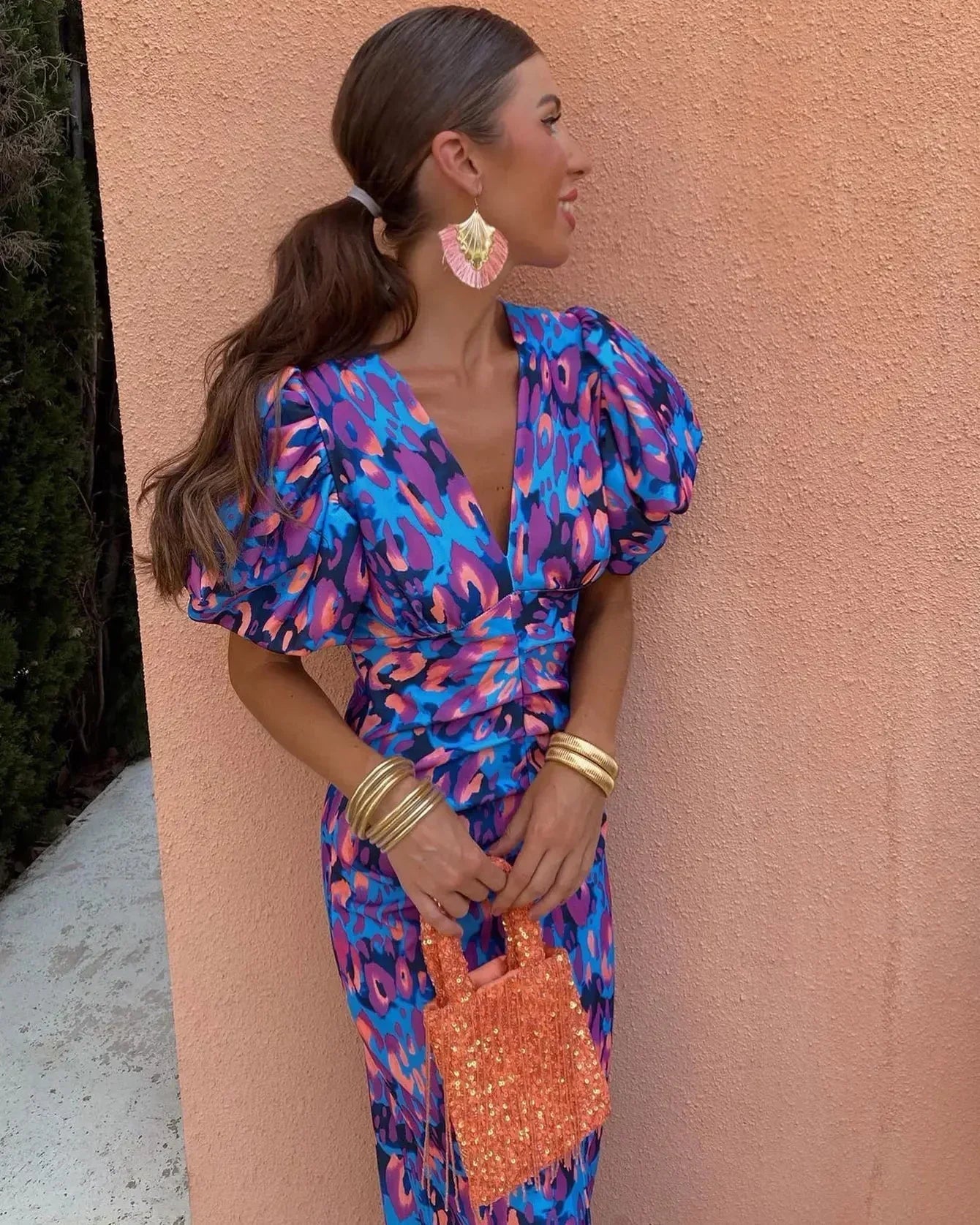 Vestido Elegante Mujer – Mangas Bufón, Estilo Moderno y Ajuste Cómodo